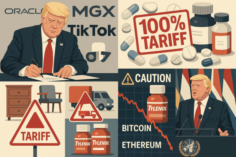 Weekly wrap: TikTok deal, pharma tariffs, crypto crash and Trump’s UN remarks