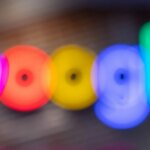 a blurry photo of a colorful object